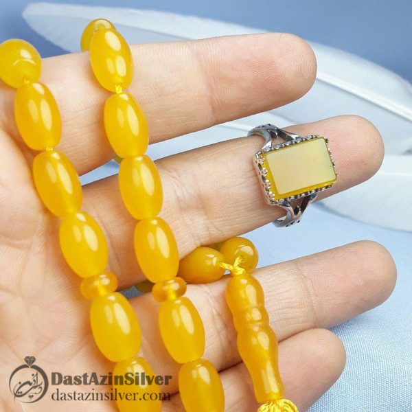 ست عقیق زرد و تسبیح شرف الشمس