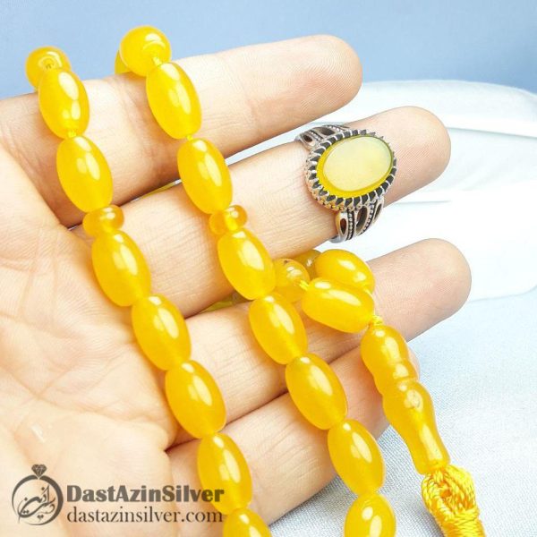 ست عقیق زرد و تسبیح شرف الشمس