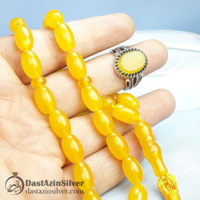 ست عقیق زرد و تسبیح شرف الشمس