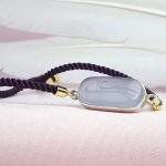 دستبند زنانه نقره عقیق کبود خطی