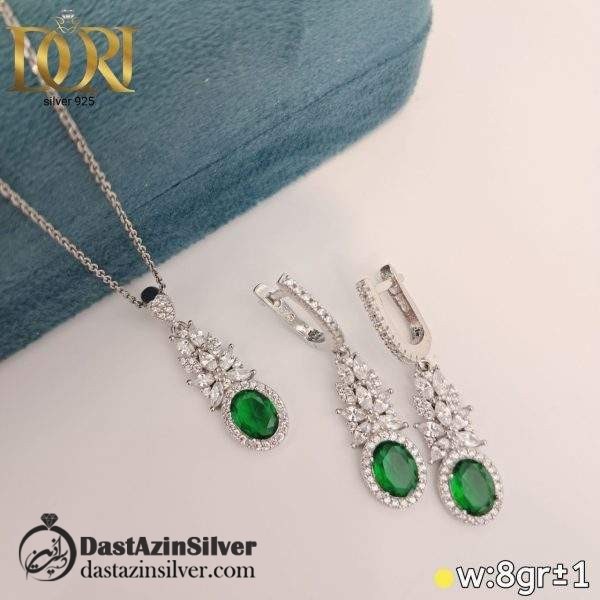نیم ست نقره طرح گلپری