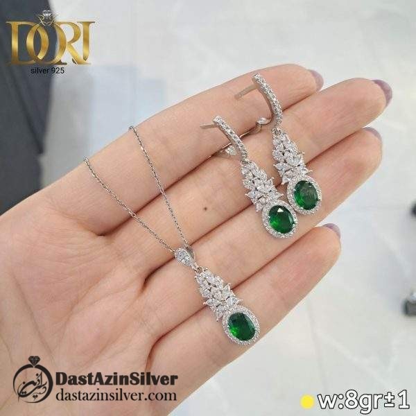 نیم ست نقره طرح گلپری