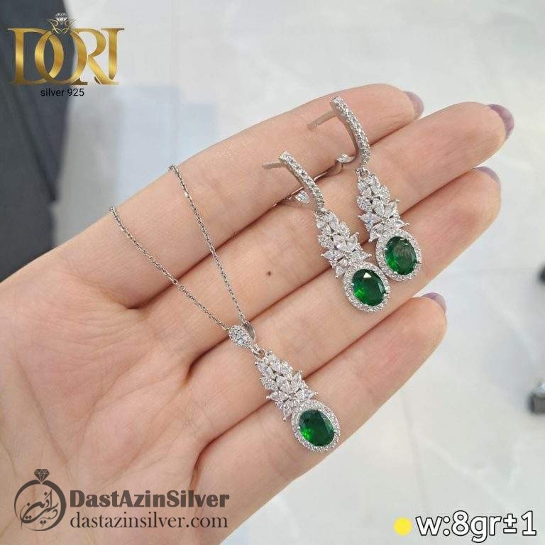 نیم ست نقره طرح گلپری
