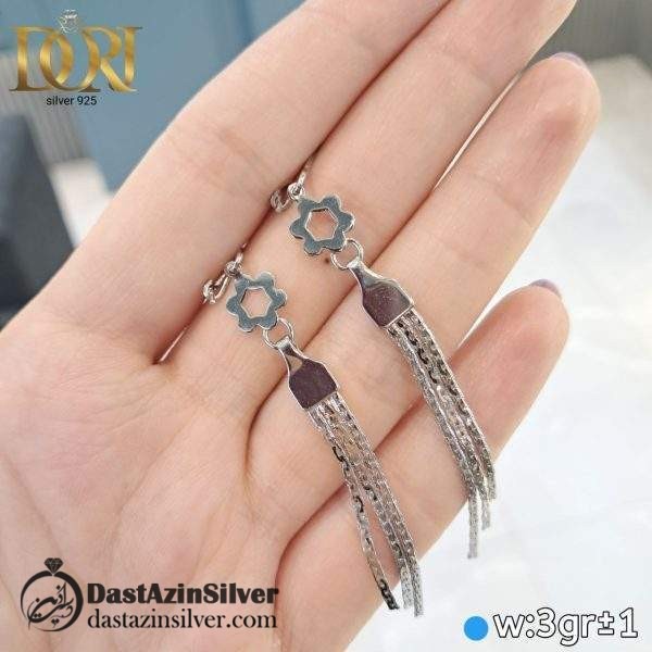 گوشواره نقره طرح نوشین
