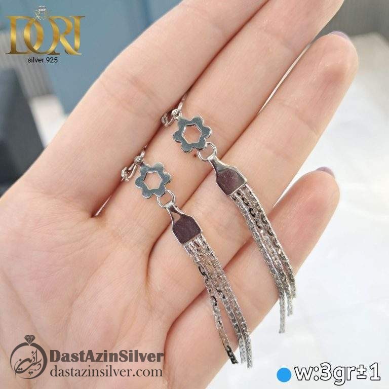گوشواره نقره طرح نوشین