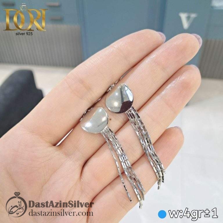 گوشواره نقره طرح آلاله