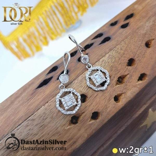 گوشواره نقره طرح طراوت