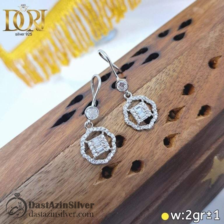 گوشواره نقره طرح طراوت