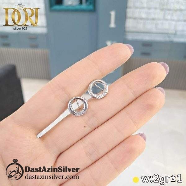 گوشواره نقره طرح فاطمه