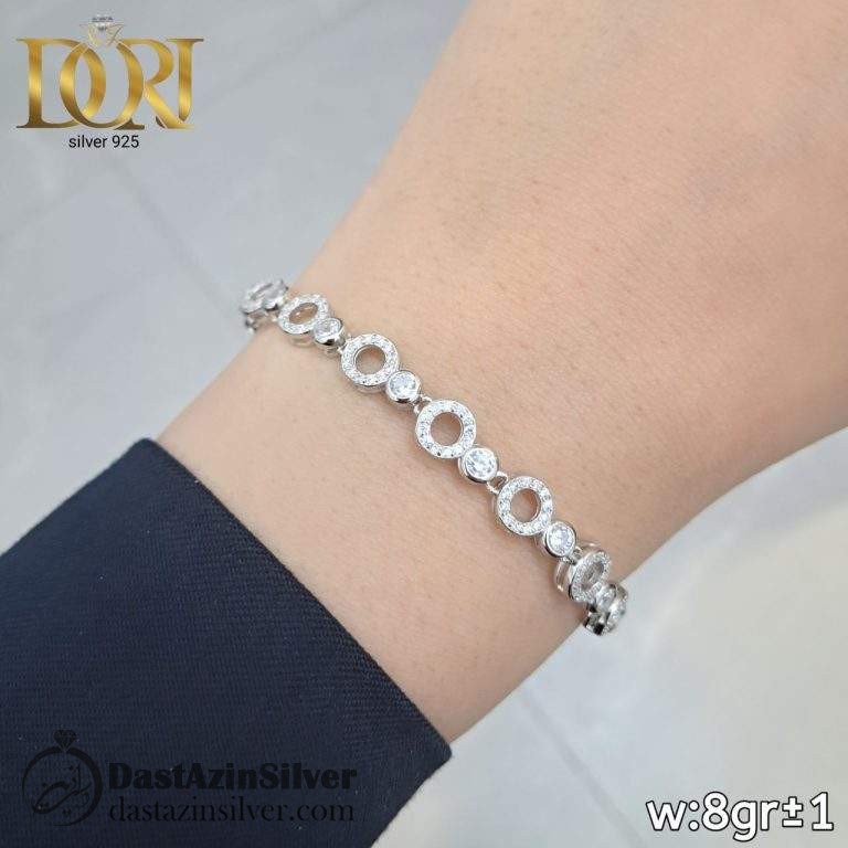 دستبند نقره زنانه طرح لیدا