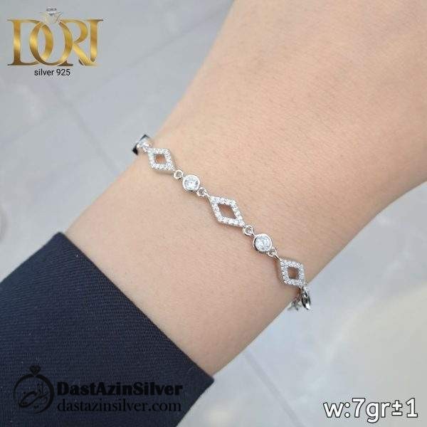 دستبند نقره زنانه طرح مهرگان