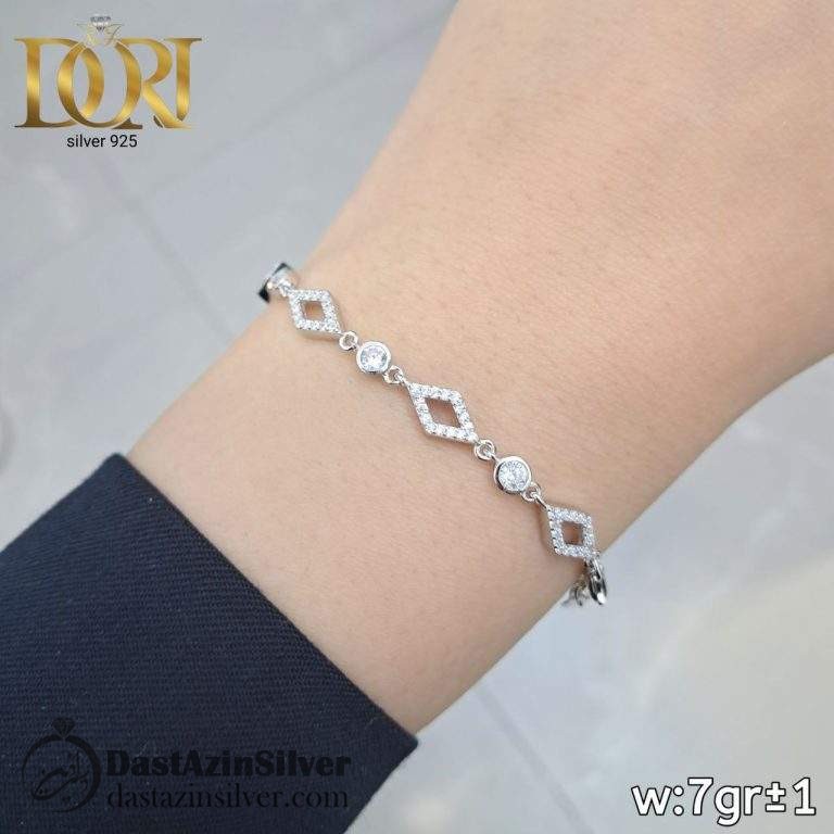 دستبند نقره زنانه طرح مهرگان