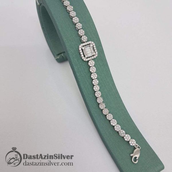 دستبند نقره زنانه طرح آبنوس