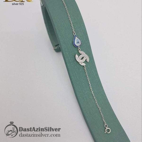 دستبند نقره زنانه طرح مهنا