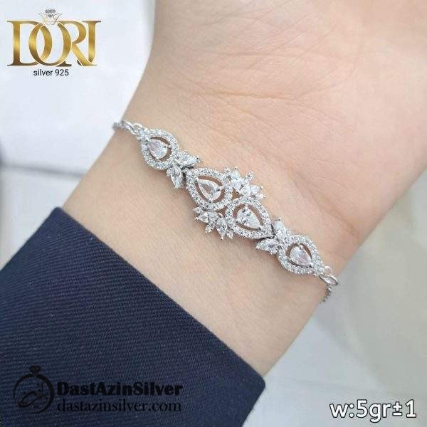 دستبند نقره زنانه طرح یگانه