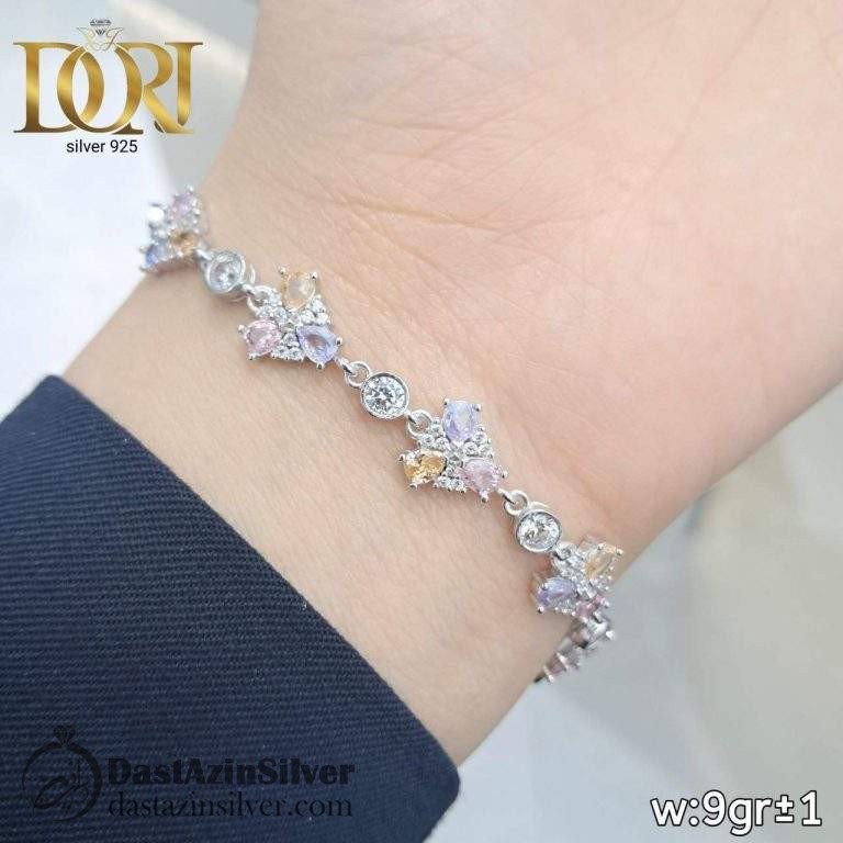 دستبند نقره زنانه طرح دلنیا