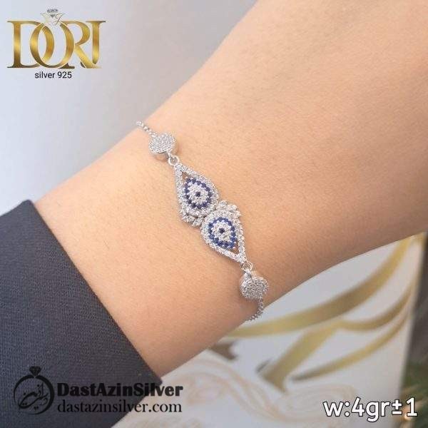 دستبند نقره زنانه طرح جانان