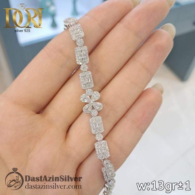 دستبند نقره زنانه طرح دالیا