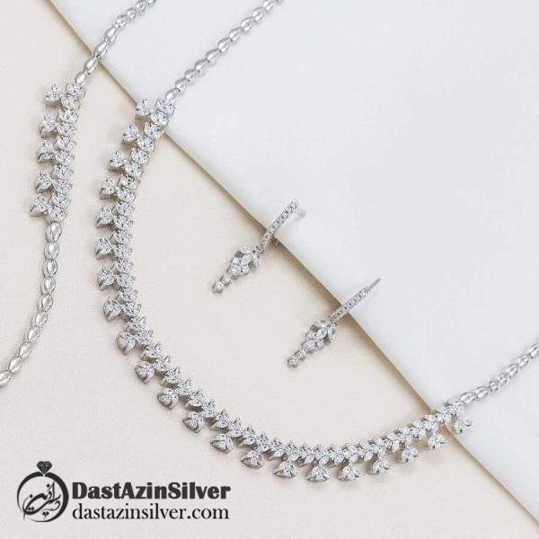 سرویس نقره مجلسی میکرو زنانه کد da310 طرح جواهر