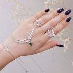 سرویس نقره نگین سبز مدل زنجیری سوپر میکرو