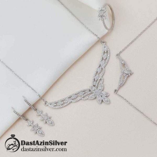 سرویس نقره زنجیری ظریف میکرو زنانه کد da320
